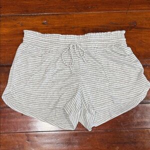 Stars Above Light Gray Striped Athletic Shorts